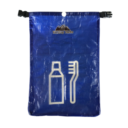 Printed Ultralight Roll-Top Dry Bag Blue Toiletry Kit (DCF) / Medium Long option
