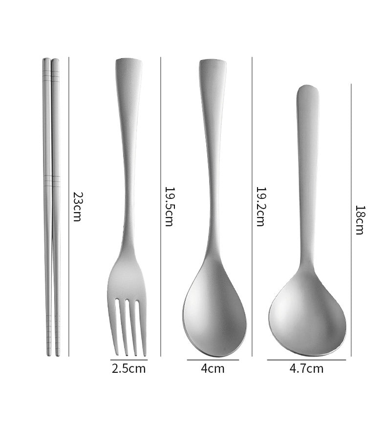 Titanium Camping Spoon Sand polished 4-piece set option