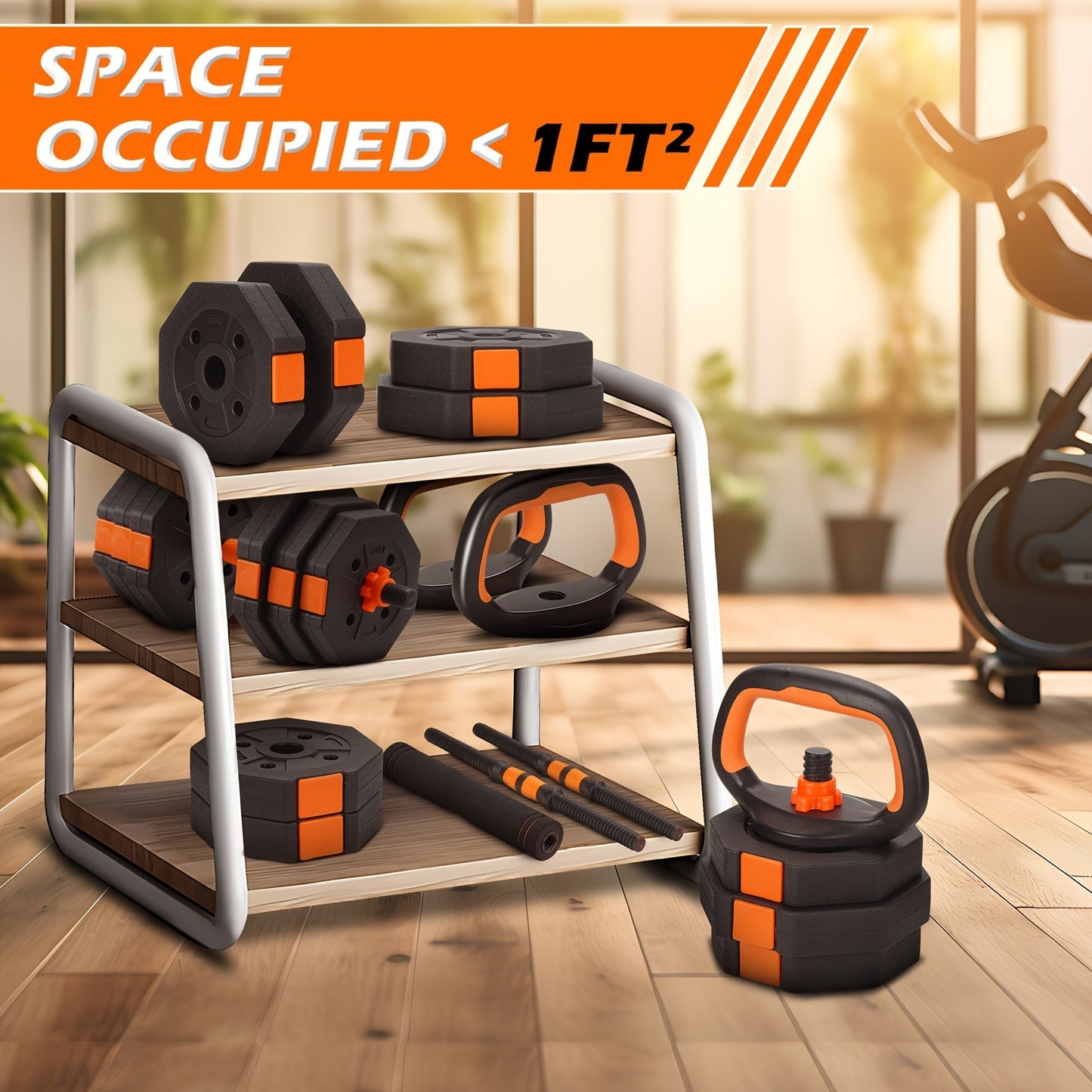 Adjustable Barbell & Dumbbell Set 4-in-1 β 25/50/66 lbs Home Gym Weight Set with Connecting Rod, Strength Training for Men & Women
