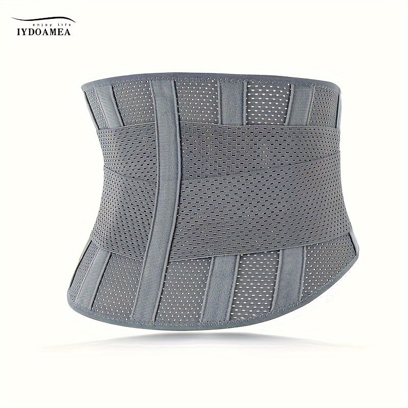 Breathable Back Brace Air Mesh with 4 Steel Plates & 2 Spring Stays – Anti-Skid Adjustable Lumbar Support Belt for Work, Men Women, S–XXL in 3 Colors