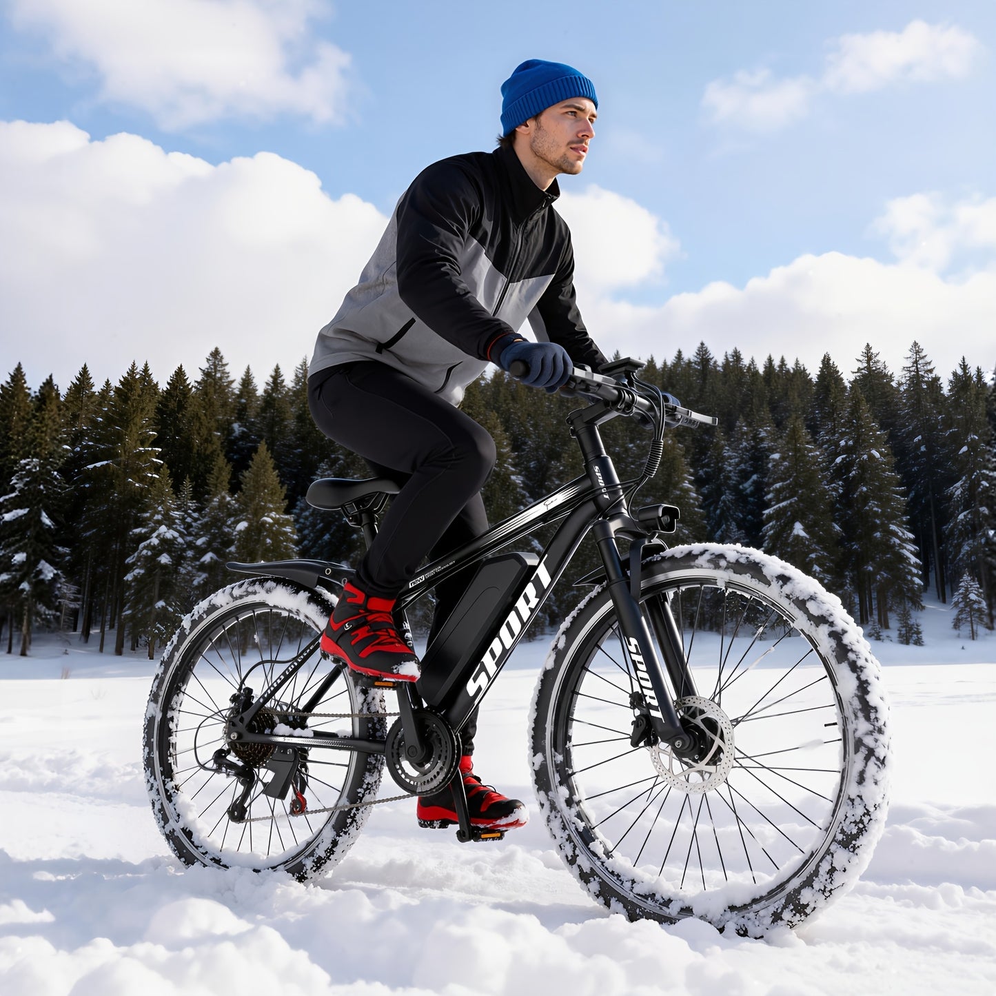 Electric Bike for Adults 749W Peak Motor, 26" Mountain Ebike 27.9 MPH Top Speed, 45-Mile Range, 48V 10Ah Removable Battery, 7-Speed Shimano Gears, Shock-Resistant Frame, F26 & G26 Models for Commuting & Trail Riding