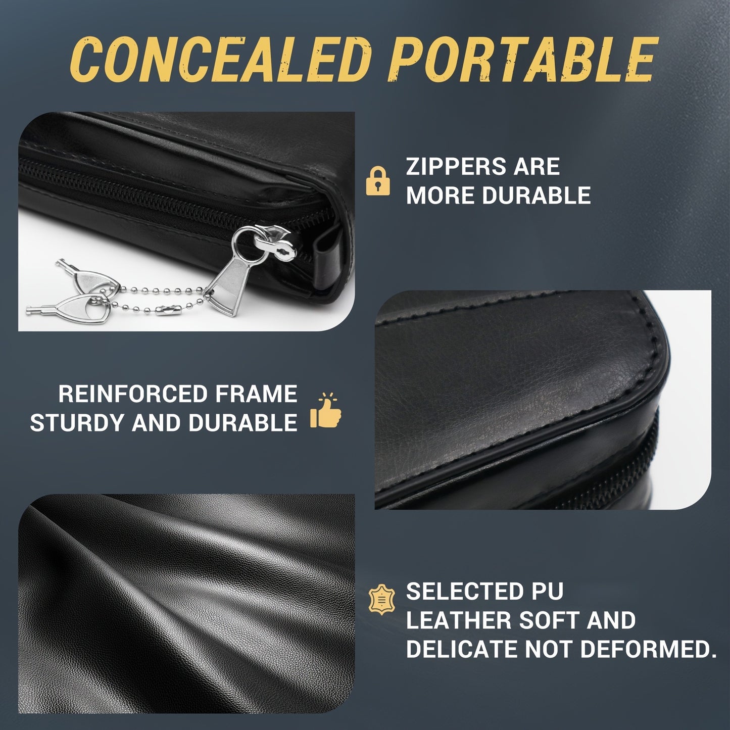 Lockable Soft Pistol Case Book-Style Handgun Storage Bag with Zipper - Discreet Portable Gun Case for 9mm & Most Handguns, Safe Transportation & Home Storage, Available in Black & Brown
