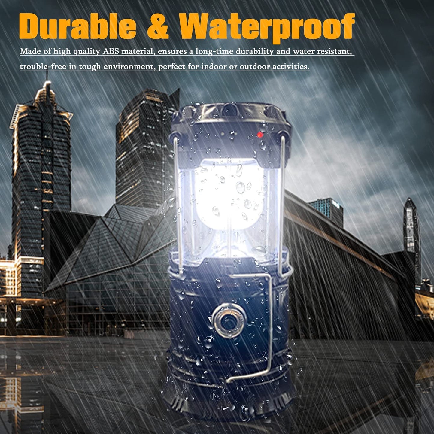 Rechargeable LED Camping Lantern – Solar USB, 3 Modes, 500LM