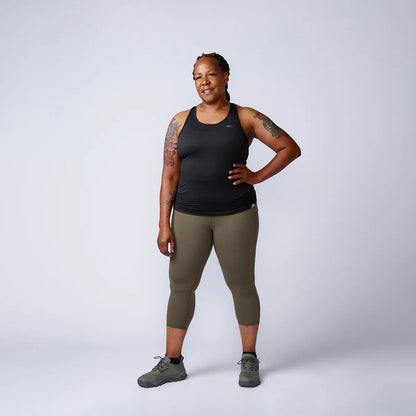 Women's Cropped Training Leggings Ranger Green / 2 / Pockets option