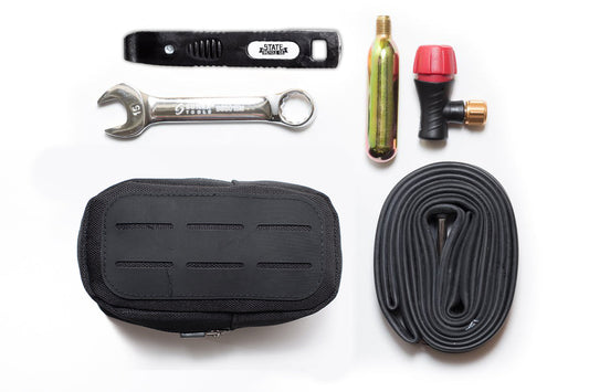 Bicycle Saddle Bag Repair Bundle Black / 700c x 18mm-25mm / 15mm Wrench option