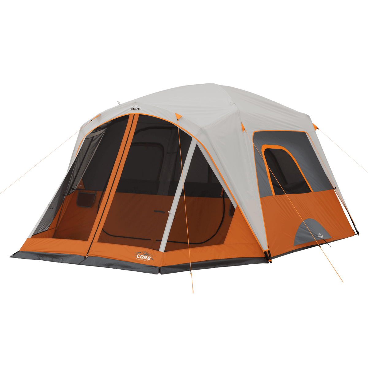 6-Person Straight-Wall Cabin Tent Orange option