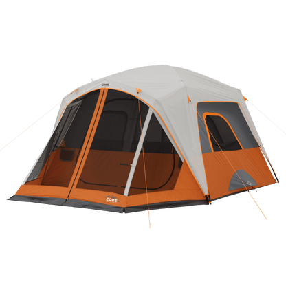 6-Person Straight-Wall Cabin Tent Orange option