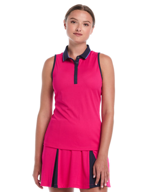 Women's Sleeveless Golf Polo Pink Peacock / XS option