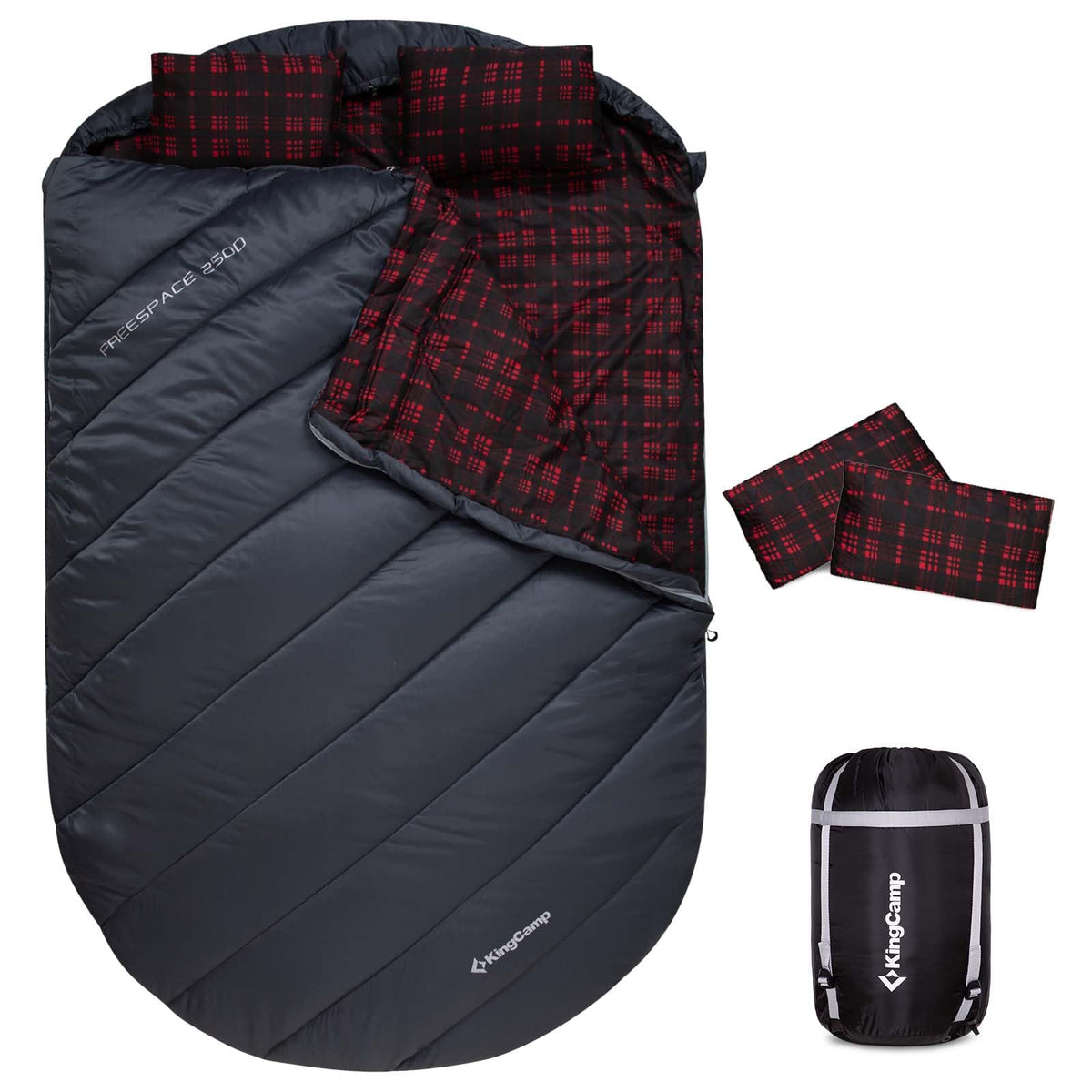 Double Flannel Sleeping Bag Grey option