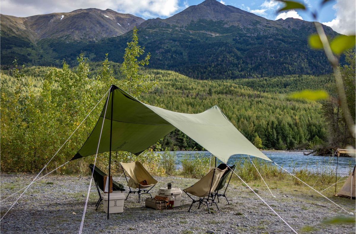 Hexagonal Camping Tarp Olive option
