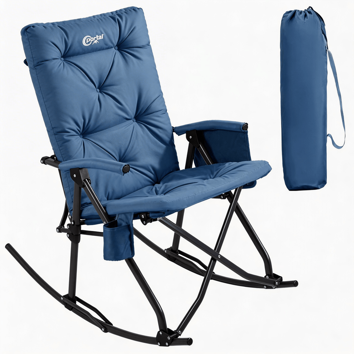 Rocking Camping Chair Soft Pad / Blue option