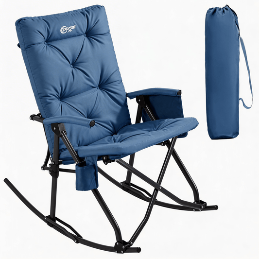 Rocking Camping Chair Soft Pad / Blue option