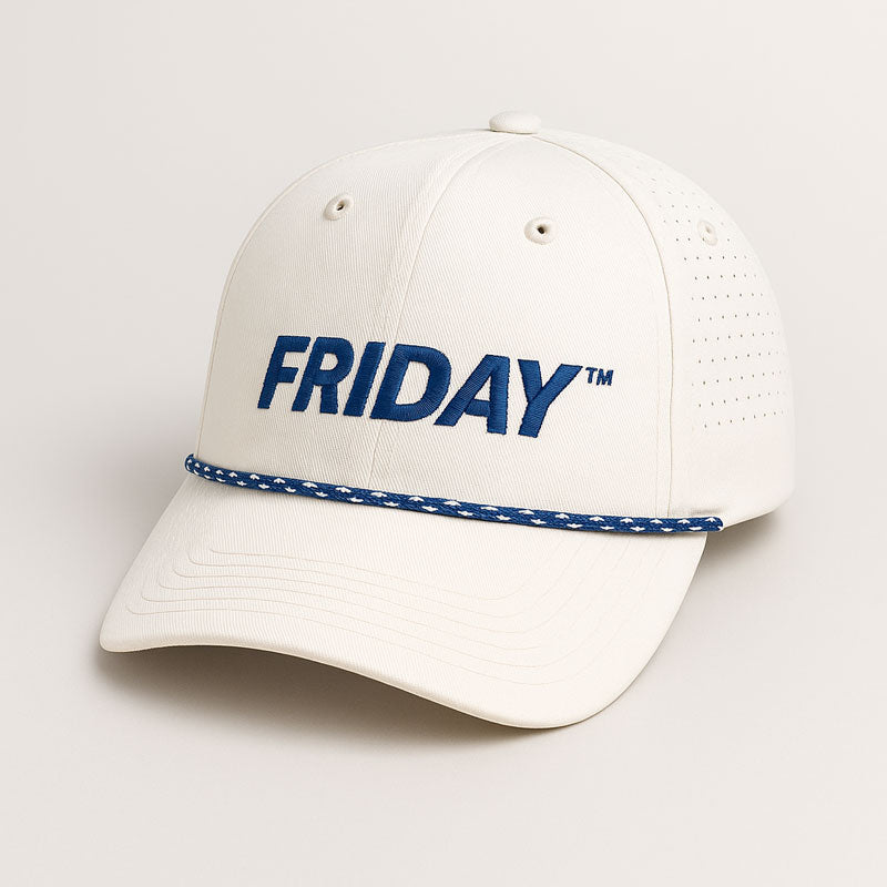 Pickleball Hat White Rope Hat (Blue Logo) option