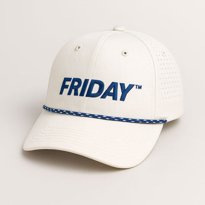 Pickleball Hat White Rope Hat (Blue Logo) option
