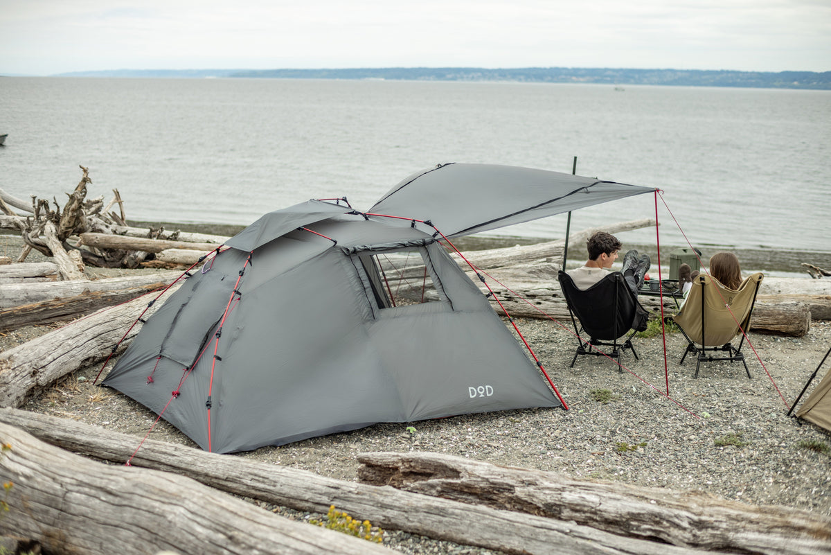 Two-Room Quick-Setup Camping Tent Gray option