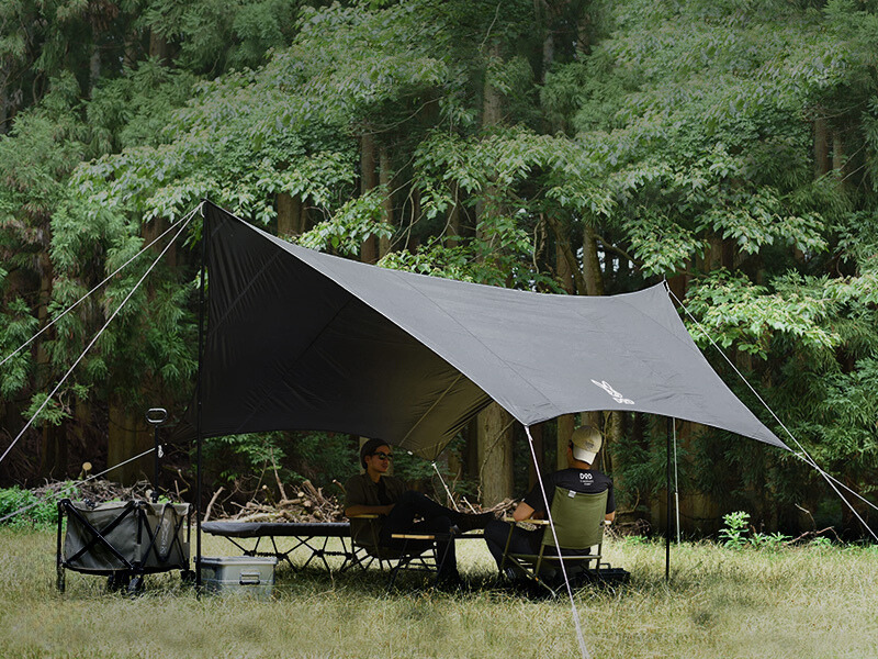 Hexagonal Camping Tarp Black option