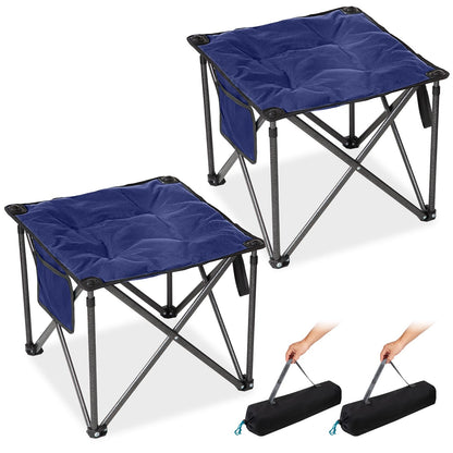 Padded Folding Camping Stool Blue / 2-PACK option