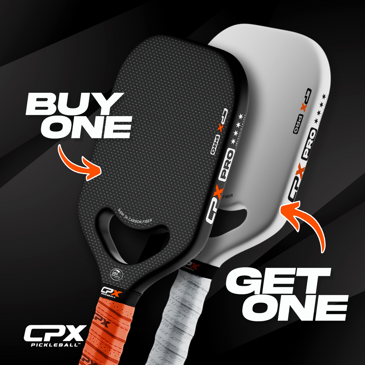 Pickleball Paddle Bundle Pro Series Black (1x) & White (1x) option