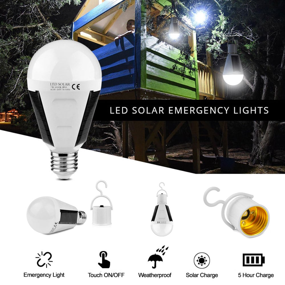 Solar Rechargeable LED Light Bulb source view 3