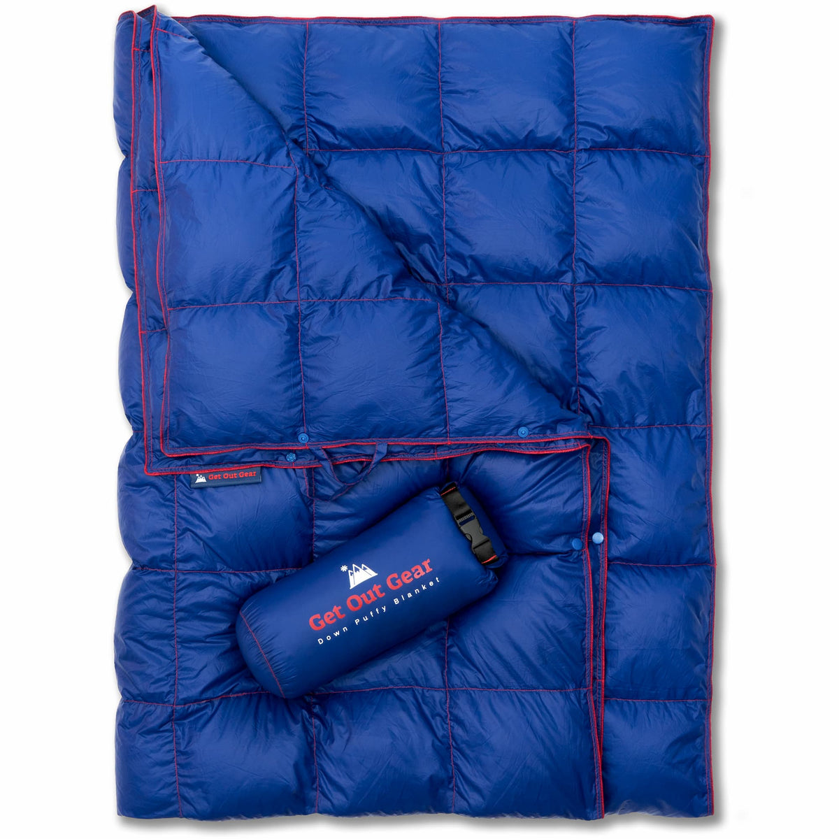 Packable Down Camping Blanket Blue option