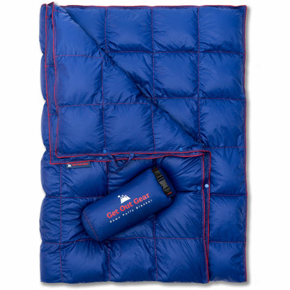 Packable Down Camping Blanket Blue option