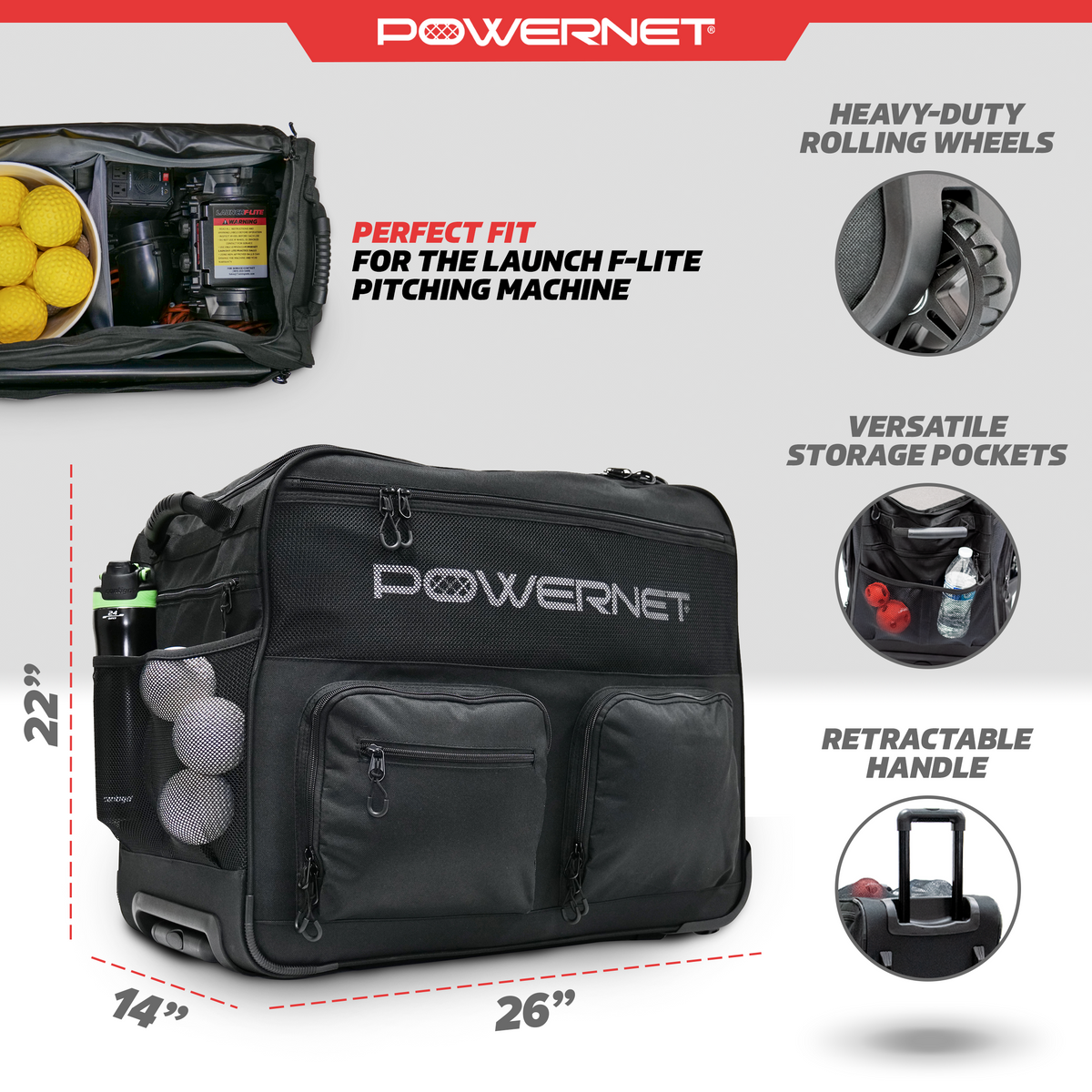Rolling Baseball Coach Bag source view 3