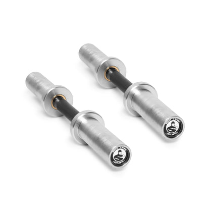Loadable Dumbbell Handle Black Zinc Shaft + Bright Zinc. Sleeves / Pair option