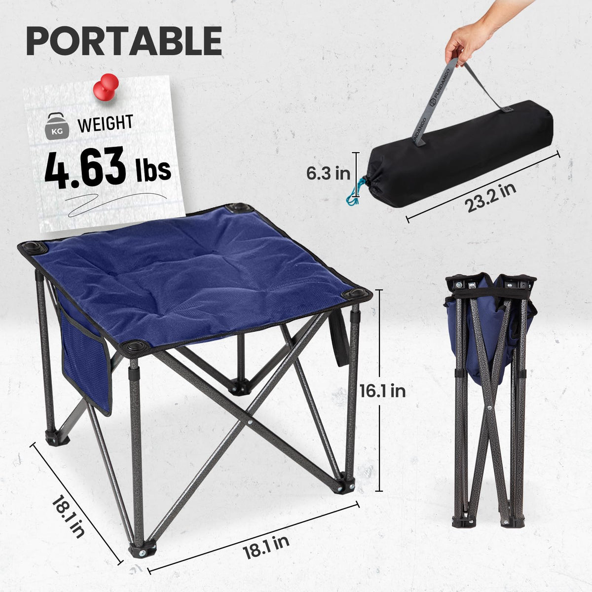 Padded Folding Camping Stool source view 3