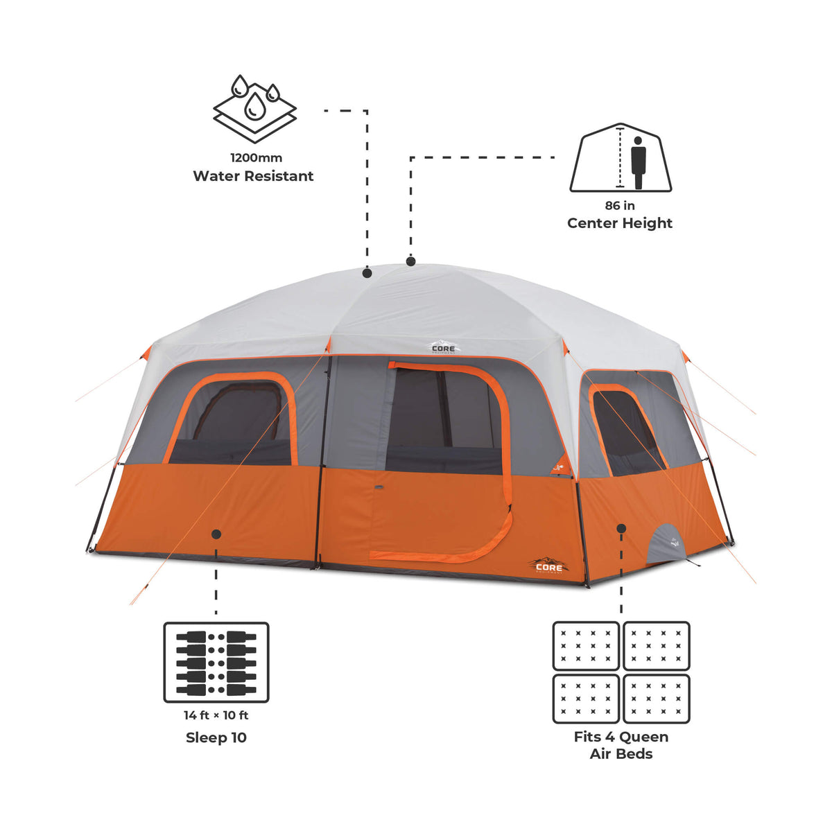 10-Person Straight-Wall Cabin Tent source view 3