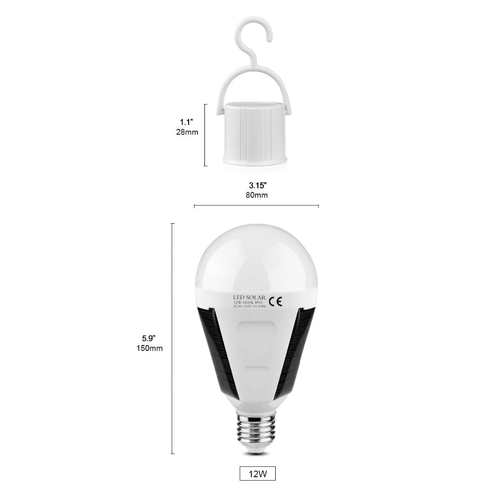 Solar Rechargeable LED Light Bulb source view 4
