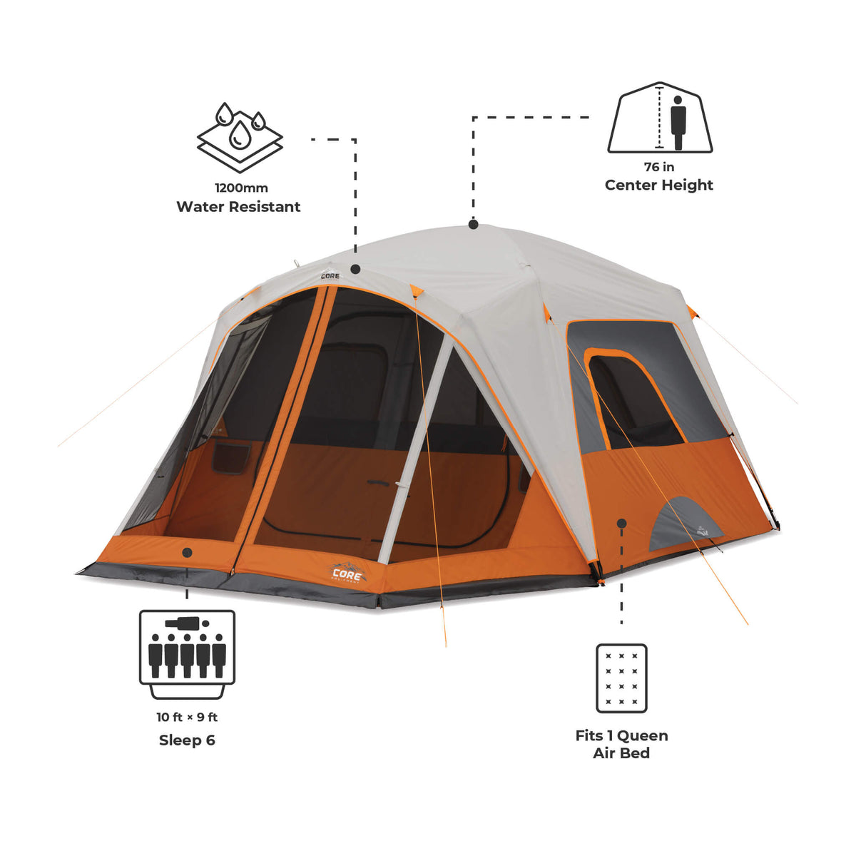 6-Person Straight-Wall Cabin Tent source view 4