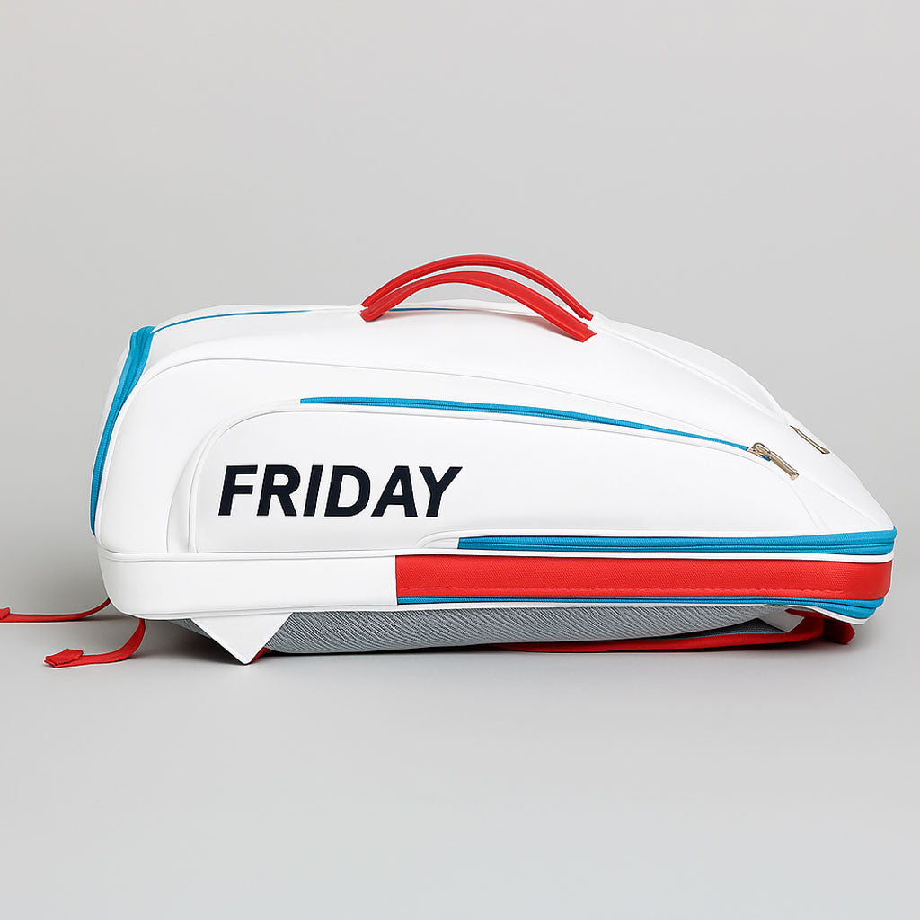 Pickleball Equipment Bag Backpack / White (Red + Blue) option