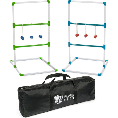 Premium PVC Ladder Toss Game Set with Bolos & Carrying Case – Heavy Duty 2.5mm PVC, Real Golf Ball Bolos, 38.5" Tall – Outdoor Lawn Game for Tailgate, BBQ, Beach & Camping