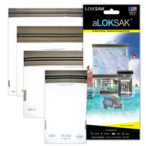 Reusable Waterproof Storage Bags 1 each of 4x7" + 6x6" + 9x6" + 12x12" (aLOKD4-MP) option