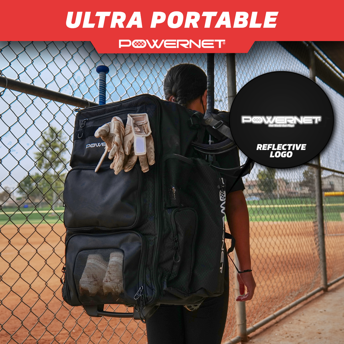 Rolling Baseball Softball Bag source view 5