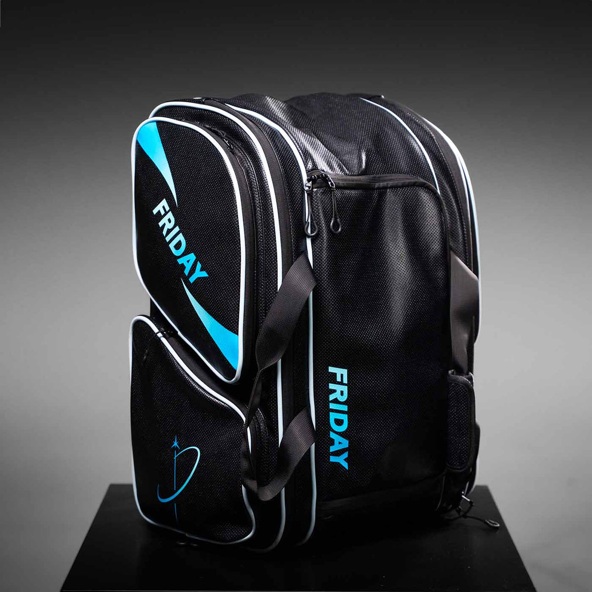 Pickleball Equipment Bag Tour Bag / Black (Baby Blue) option