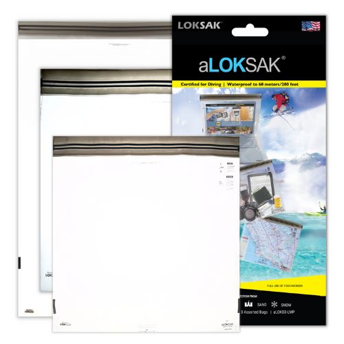 Reusable Waterproof Storage Bags 1 each of 12x12" + 13x11" + 16x24" (aLOKD3-LMP) option
