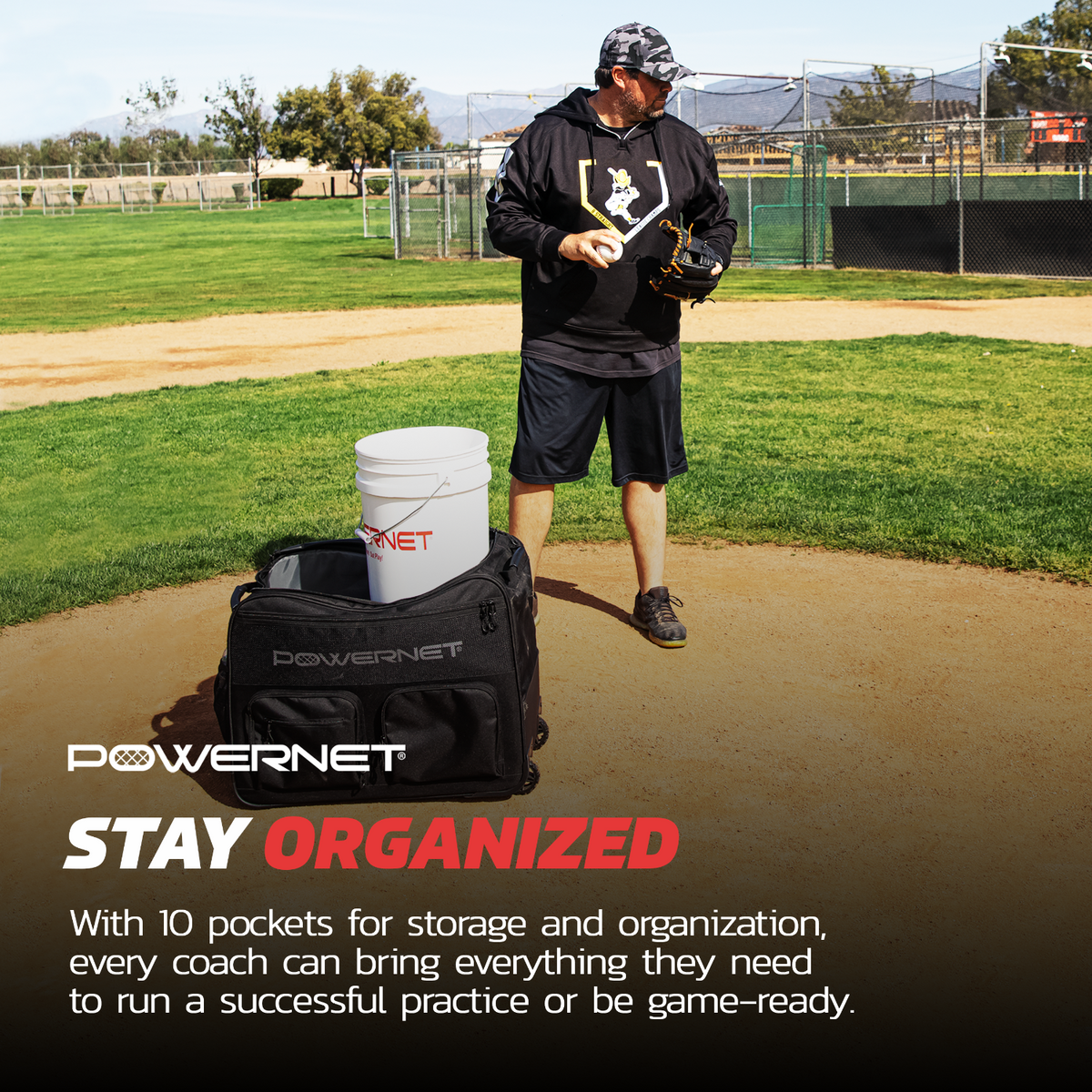 Rolling Baseball Coach Bag source view 6