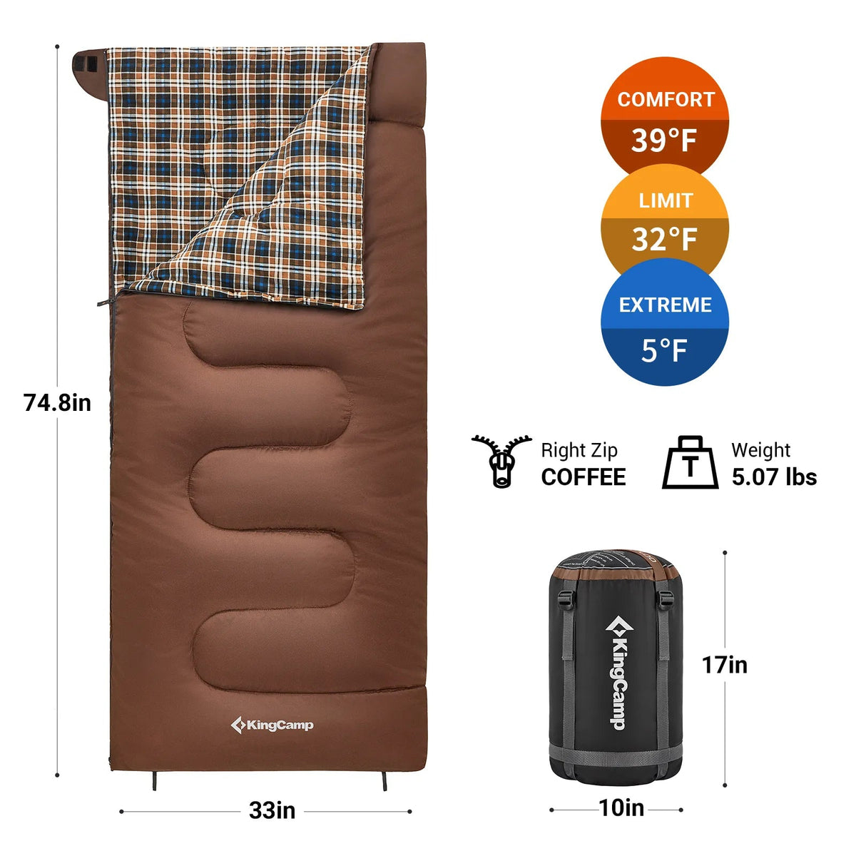 Wide Flannel Camping Sleeping Bag source view 6