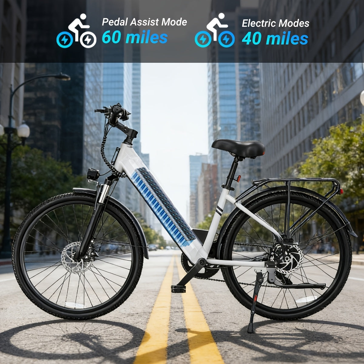 Electric Mountain Bike 26 Inch 500W Motor 48V 10.4Ah Removable Battery 19.8MPH All-Terrain E-Bike for Teens Adults Step-Thru Available