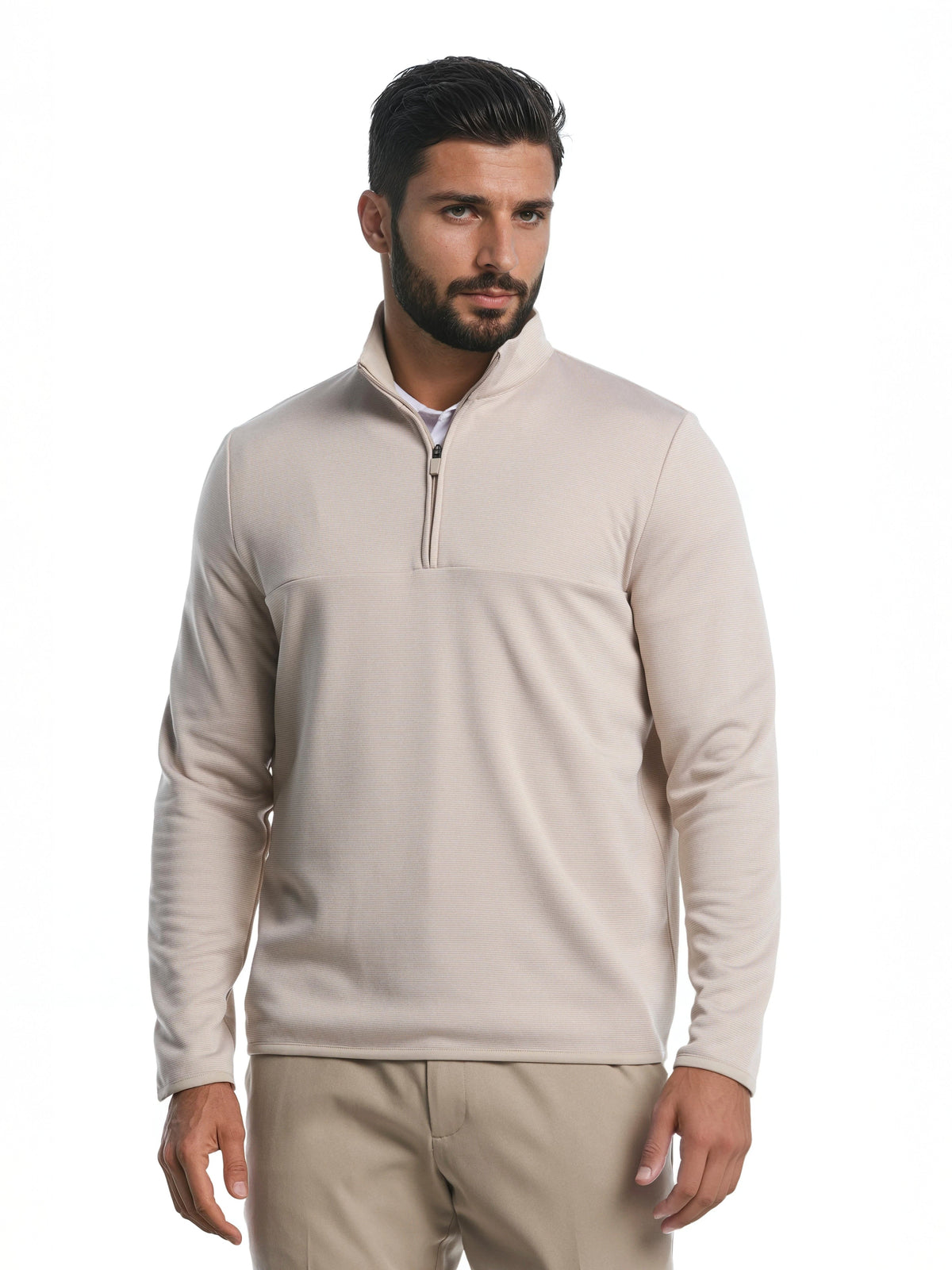 Men's Golf Pullover Feather Gray Heather / S option
