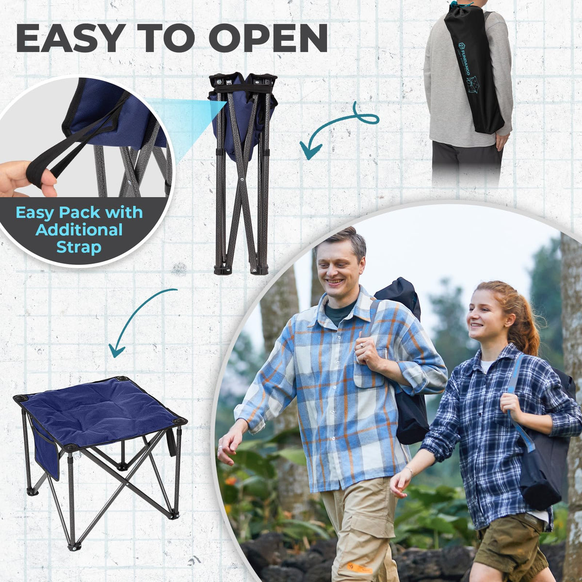 Padded Folding Camping Stool source view 7