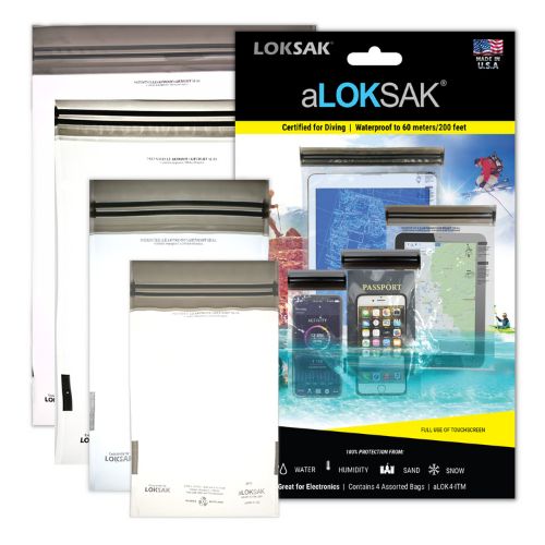 Reusable Waterproof Storage Bags 1 each of 3.7x7" + 4x7" + 6x9" + 8x11" (aLOKD4-ITM) option