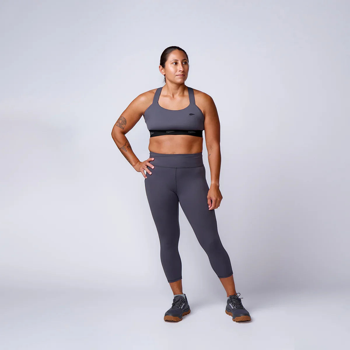 Women's Cropped Training Leggings Charcoal / 2 / Pockets option