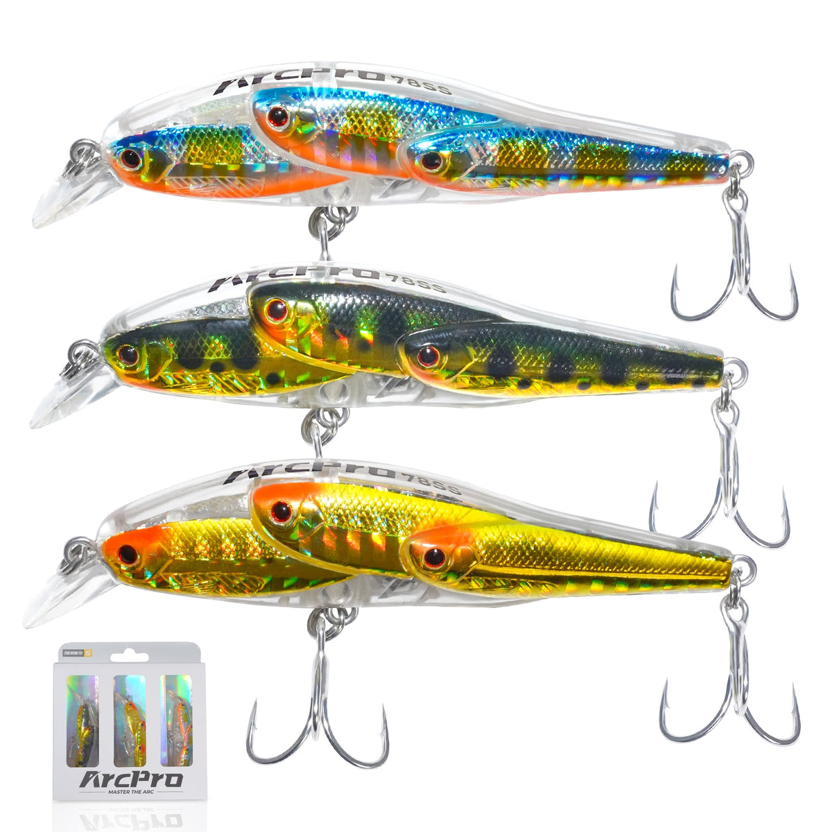 Minnow Jerkbait Lure Set A:Red Shiner+Natural Ayu+Native Trout option