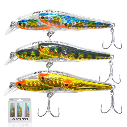 Minnow Jerkbait Lure Set A:Red Shiner+Natural Ayu+Native Trout option
