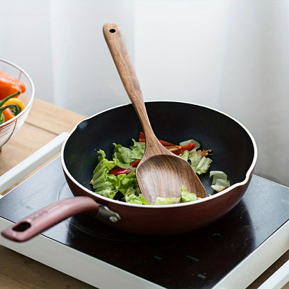 Teak Wood Kitchen Utensil Set 3 Piece Solid Wood Cooking Spoon Rice Spoon High Temperature Resistant Non-Stick Pan Safe Wooden Cooking Utensils Polished Finish Household Kitchen Tools