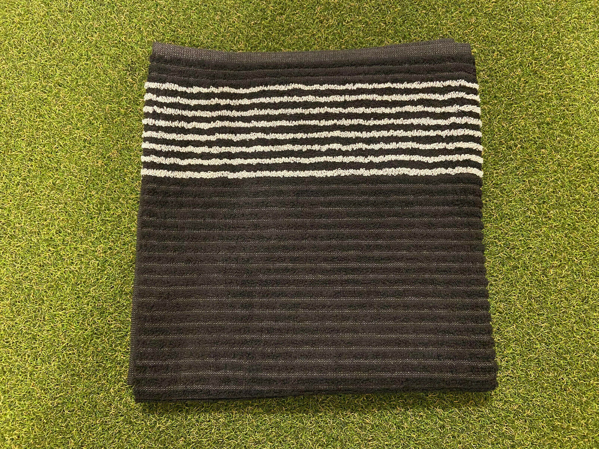 Golf Towel Limited Edition Black w/ White Stripes option
