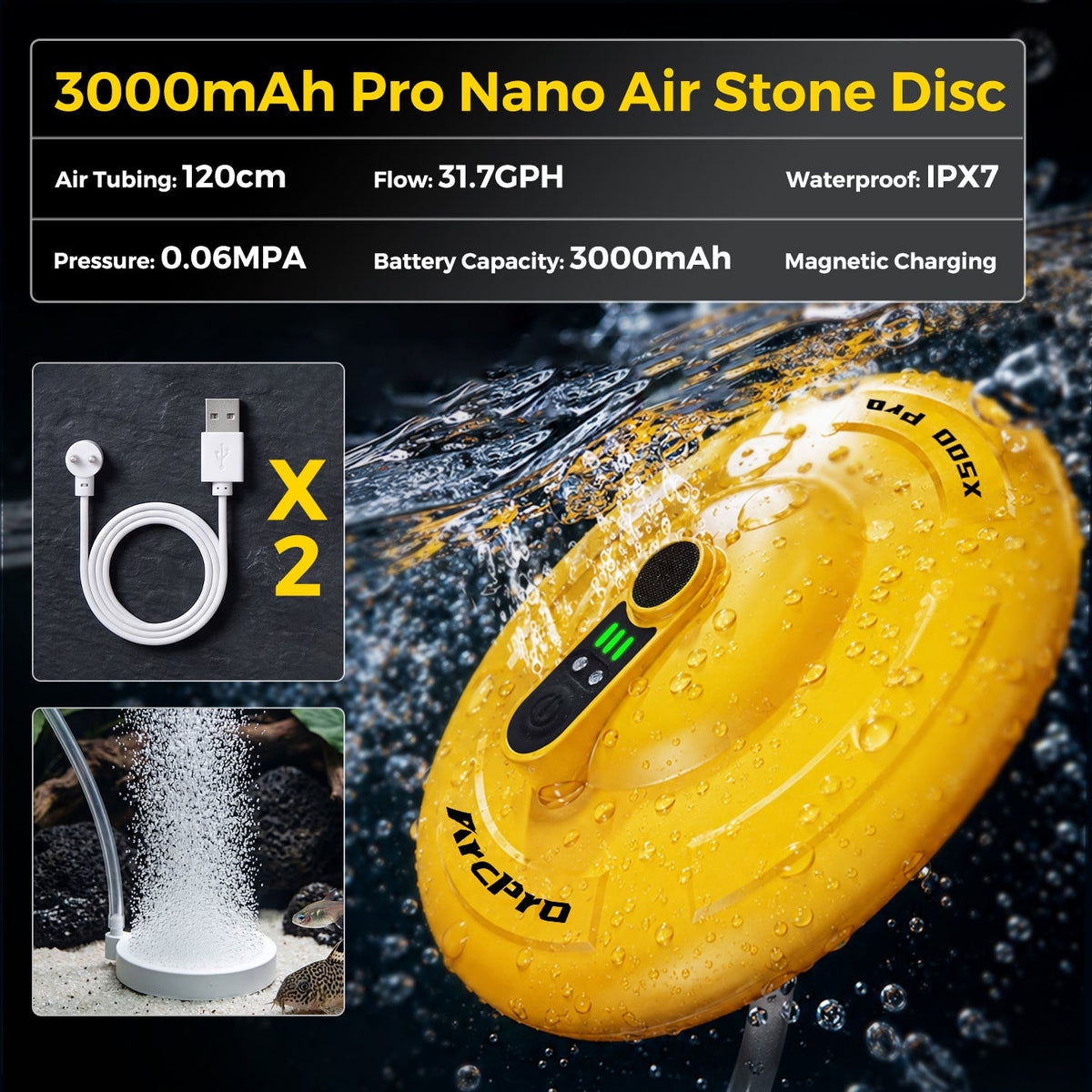 Live Bait Aerator X500PRO Floating Aerator(3000mAh) option