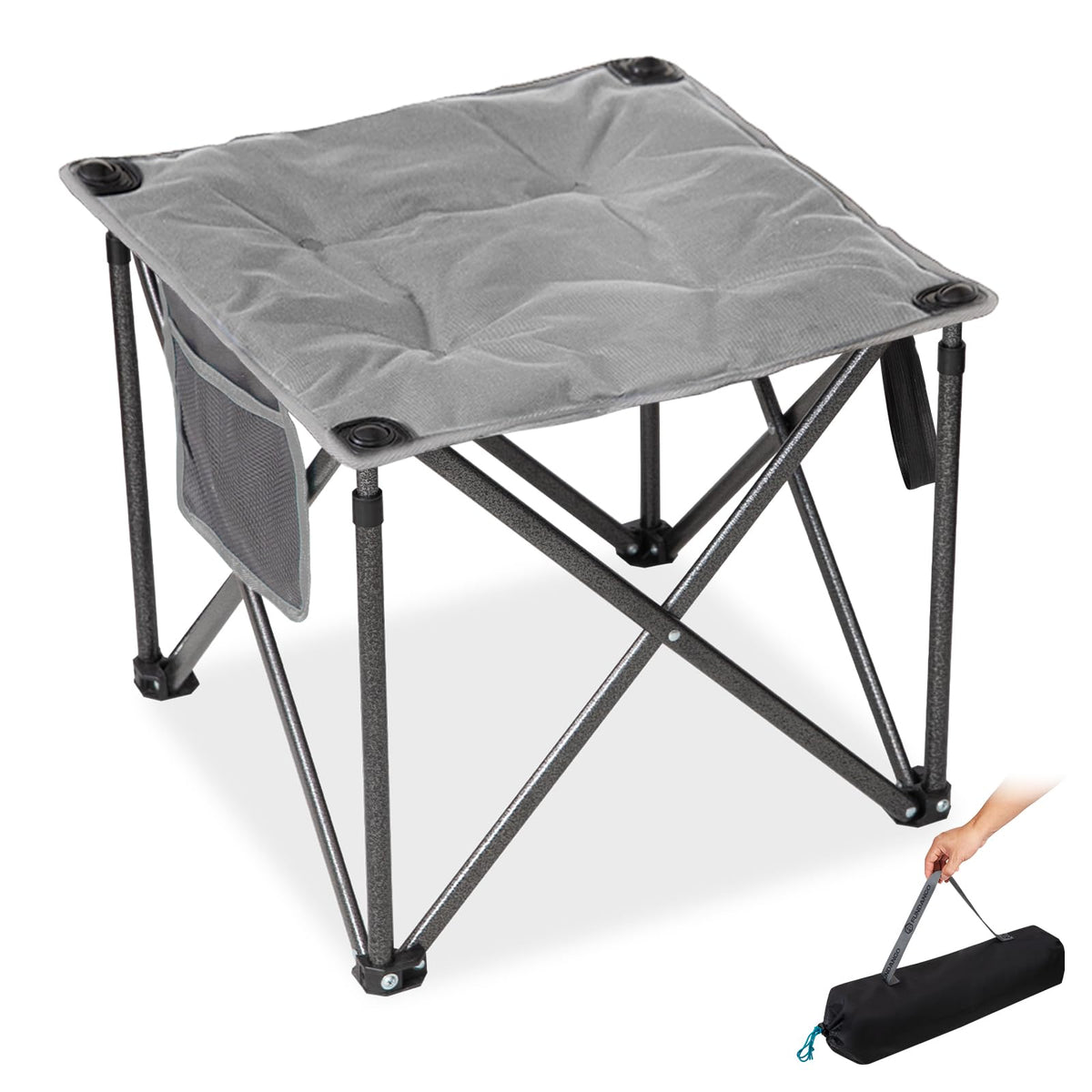 Padded Folding Camping Stool Grey / 1-PACK option